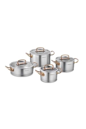 MNZ-A1149 برولين 8 قطع أدوات الطبخ مجموعة الذهب الروزا - KORKMAZ
