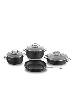 MNZ-A1371 Galaxy 7 Piece Black Cookware Set HBV00000LDQGQ - KORKMAZ