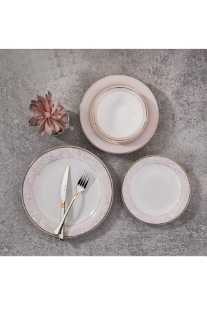 MNZ-A8295 مجموعة الملكة العظم 58 قطعة عشاء مجموعة 8592890 - KORKMAZ