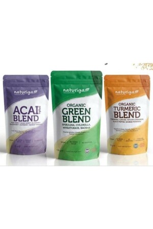 MNZ-Acai Plus- مخلوط الكركم الخضراء العضوية والعضوية 3 قطع - Naturiga
