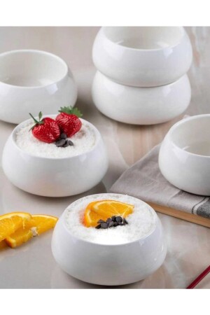 MNZ-Acar 13 سم مخففة 6 قطع كؤوسات الحساء البورسلينية CİCİMUTFAKLAR4041 - CİCİMUTFAKLAR