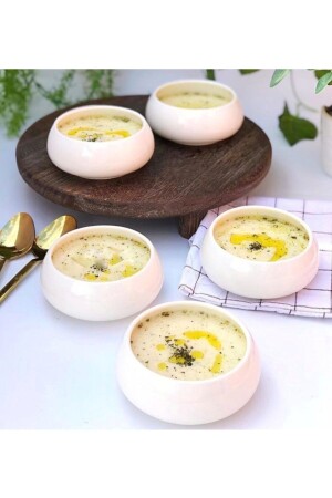 MNZ-Acar أبيض نقي 6 أجهزة الحساء وجبة خفيفة كاسيرول كوب كوكيف نموذج 2 لا (انظر الأبعاد) DİLAHOME0 - DİLAHOME