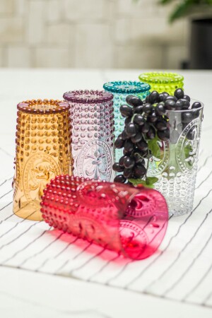 كأس من نوع MNZ-Acrylic لون 6 قطع قماش طويل ومياه كأس مشروب شرب ناعم 750 مل (حجم كبير وليس كأس) - EWS