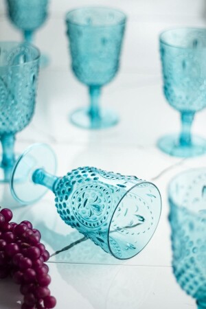 MNZ-Acrylic Aquamarine 6-piece جوبة & ماء مشروب شرب كافي 450 مل (ليس زجاج) Magıcayaklidp6 - EWs