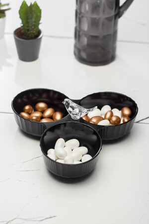 MNZ-Acrylic Bird Snack Bowl عرض كأس السكر الأسود (ليس الزجاج والبرسلان) - EWS