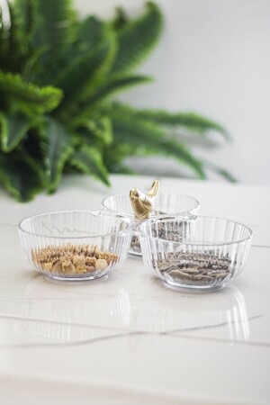 MNZ-Acrylic Gold Bird Snack Bowl عرض كأس السكر شفاف (ليس من الزجاج والبرسلان) - EWS