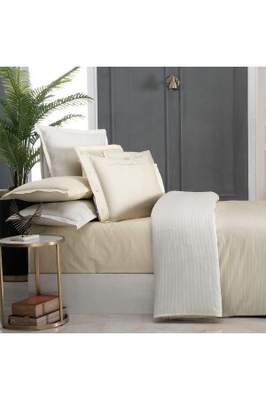 MNZ-Adam Beige Double Cotton Satin Duvet Cover Set SAREV. 3163912006 - Sarev