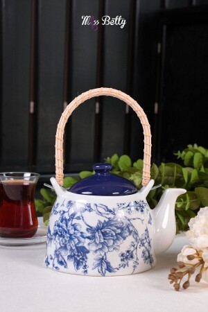 MNZ-Adelayt خنجر الشاي من الأعشاب البورسلينية مع الـ Wicker Handle خنجر الشاي واحد adelayt23231 - Miss Betty