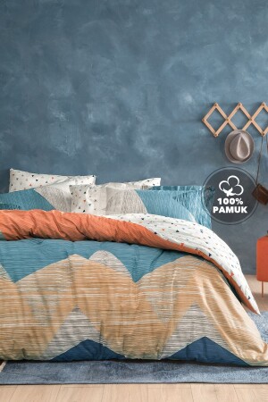 مجموعة غطاء غطاء مزدوج MNZ-Aden Ranforce - Navy Blue YTSGRPIST-1384348 - Yataş