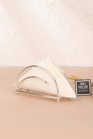 نموذج MNZ-Ahenk الفضة غير المقاومة المملئة بالحديد الفاخرة حامل النابكين العرض أدوات تزيين المطبخ - Mba Decor Metal Bending Art