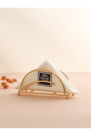 نموذج MNZ-Ahenk الذهب غير المقاوم للصدأ المملأ بالزجاج الفاخرة حامل النابكين العرض أدوات تزيين المطبخ - Mba Decor Metal Bending Art