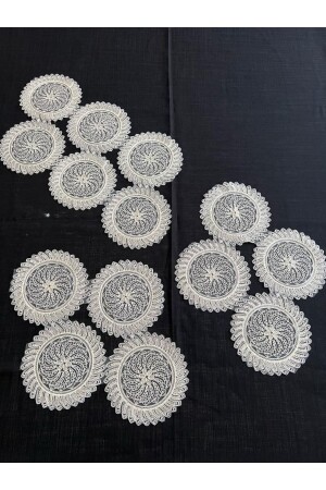 MNZ-Ahsen 3 قطع طاولة رينر الملابس غرفة المعيشة مجموعة ÇNAHSMÖ - Çeyiz Bahçesi