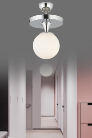 MNZ-Ahu واحد الفضة المطبخ الكرة البيضاء الشمعة الزجاجية 160504000927 - İstanbul Avize