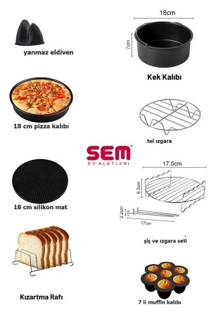 MNZ-Aircook جهاز طهي طازجة طازجة طازجة طازجة طازجة طازجة 18 سم SC300 إكسسيه - SEM