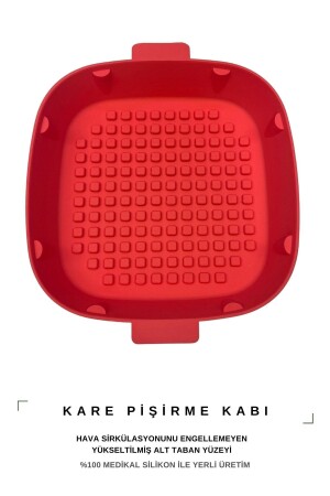 MNZ-Airfryer سليكون مربع طبق الخبز AFR009 - harım