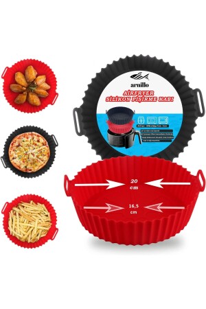 حاوية طهي سليكون MNZ-Airfryer - حاوية طهي الهواء - ملحقات طهي الهواء - متوافقة مع جميع طهي الهواء - Arnillo