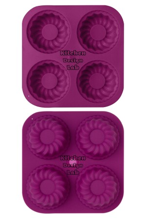 MNZ-Airfryer Purple 4 قطع سليكون كعكة صغيرية - مولد الموفين 4 طلاء كعكة مولد 16 سم تشكل قلب كعكة مولد 4 قطع لون - Kitchen Design Lab