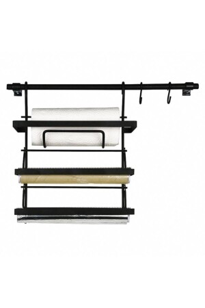 MNZ-Akın Lüx - Alm255 حامل ورقة سوداء - حامل الممدد ومحفظة المناشف الورق مجموعة ELTFOL202011 - Genel Markalar