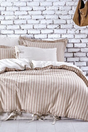 MNZ-Ala King Size Duvet Cover Set 100% القطن العضوي من القطن الأرض 240x220 سم NVRALA220x240 - Ecocotton