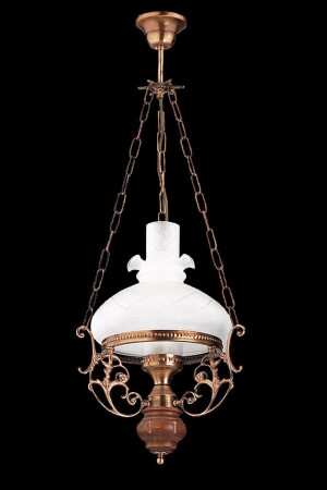 MNZ-Aladdin Classic Wooden Antique Single Glass Pendant Lamp شمعة BS. 2006-62-20B - Avize çarşısı
