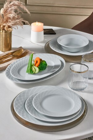 MNZ-Alfa 51 قطعة عشاء مجموعة بدون شبكة ALF51Y400 - Güral Porselen