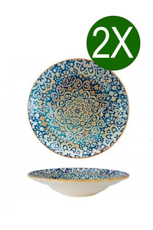 MNZ-Alhambra Series 2-piece Deep Salad Plate 27 سم اليه جرام 27 سم A0606 - Bonna Porselen