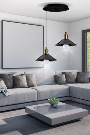 MNZ-Alize 2 Piece Metal Special Pendant Lamp Chandelier - غرفة النوم - غرفة المعيشة - المطبخ - القاعة Aliz-E - TEKFA