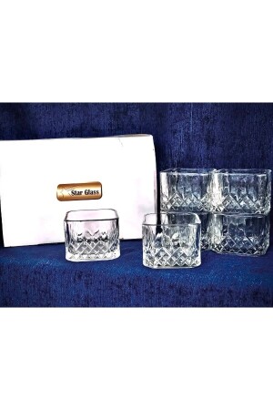 MNZ-Almarandi 6 قطع مربع زجاجي الآيس كريم - ماغنوليا - عرض - مجموعة وعاء خفيفة - Star Glass