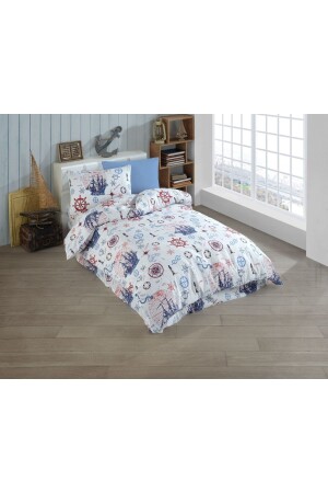 MNZ-Almira واحد (شاب) قطن غطاء غطاء مجموعة (غطاء الوسادة+شحنة السرير+غطاء غطاء غطاء) MHT-N - MODELHOME