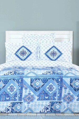 MNZ-Alondra Blue 100% قطن مزدوج غطاء الغطاء مجموعة 200. 20. 01. 0349 - Karaca Home