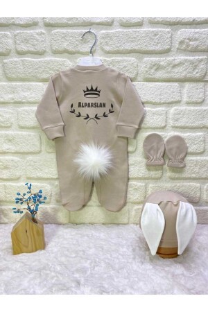 MNZ-Alparslan اسم الأرنب ملابس القفز الجمل لون اسم تصميم مخصص، مجموعة الخروج من المستشفى 34348988989887 - BY TUNA DESİGN