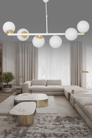 MNZ-Altina 6-piece أبيض عصري فخم شمعة SEF165 - ŞL Şef Light