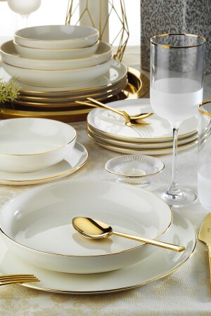 MNZ-Alvin 24 قطعة عشاء مجموعة الذهب الشبكة 04PLM005736 - Porland