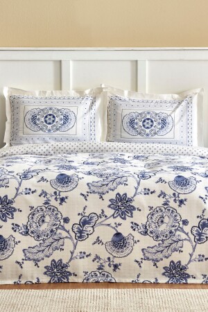 MNZ-Amar Blue 100٪ القطن مجموعة مضاعفة - Karaca Home