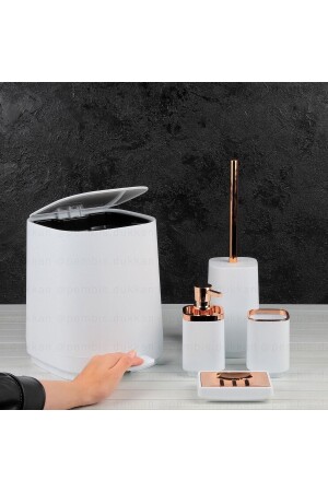 MNZ-Amara 5 قطع حمام مجموعة الأسود والأبيض - Arow