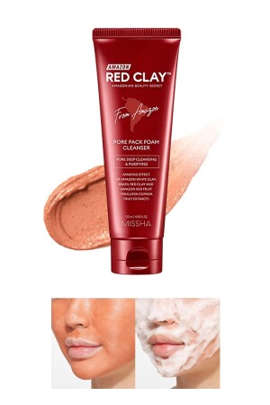 منظف للخزينة المزمنة من قِبل المزمنة (MNZ-Amazon) لجلد متخلف 120 مل (Amazon Red Clay Pore Pack Foam Cleanser) 5816 - Missha