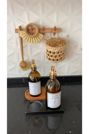 MNZ-Amber 2 قطعة من الذهب الغطاء السائل الصابون وغسل الأطباق الزجاجة السائلة 500 مل صابون الموزع مجموعة الزجاج mbssb007 - mübish