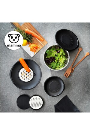 MNZ-Ambition 16-20-24cm الصحن المزج من 9 قطع من الصلب مع المعدة - Mamma