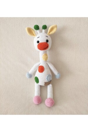MNZ-Amigurumi زرافة ملونة لعبة عضوية Us90401 - USTAHOBİEVİ