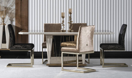 مجموعة طاولة الطعام الفاخرة MNZ-Amore - Cadde Yıldız