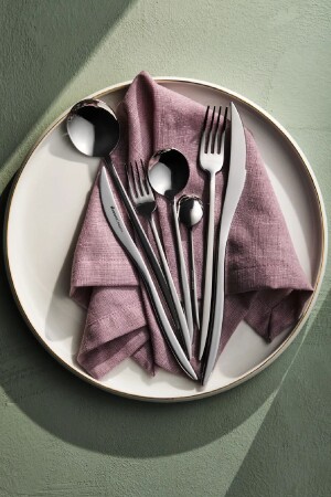 MNZ-Amour 84 Piece Elegance Fork Spoon Knife Set لـ 12 شخصًا مقبضًا 153. 03. 08. 1995 - Karaca