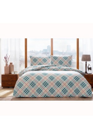 MNZ-Andra Flannel غطاء ملابس مزدوجة مجموعة زرقاء 1000045066001 - Taç