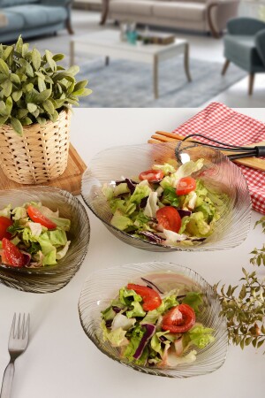 MNZ-Angdesign إيليسا زجاجي سلطة القهوة قطعة من 4 متوسط المدخن المدخن 4600 - ANGDESİGN