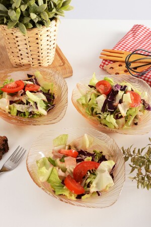 MNZ-Angdesign Elisya Glass Salad Bowl-Piece of 4 متوسط الحجم الأنبرا 4600 - ANGDESİGN