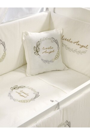 مجموعة نوم الطفل المزودة بالخياطة من طراز MNZ-Angel Ecru - 60x120 سم YU16011745 - Meltem Smart