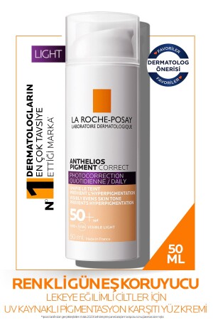 مصبغة MNZ-Anthelios صحيحة واقية الشمس Spf50+ 50 مل - ضوء 3337875797764 - La Roche Posay