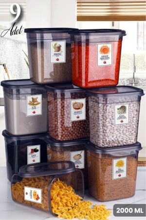 مجموعة حاويات تخزين MNZ-Anthracite Moly مستطيل 2000ml MCH08783 - Kitchen Life