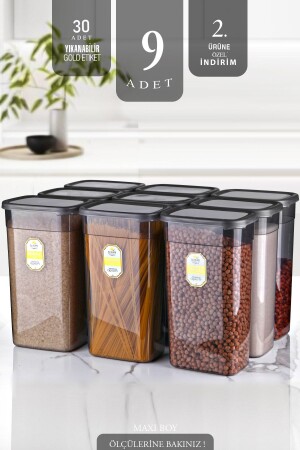 مجموعة حاويات تخزين MNZ-Anthracite Moly مستطيل 3200ml MCH08782 - Kitchen Life