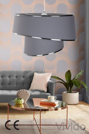 مُظلة مصباحات من طراز MNZ-Anthracite Orion Chandelier ABS-6700 - Vivido Abajur