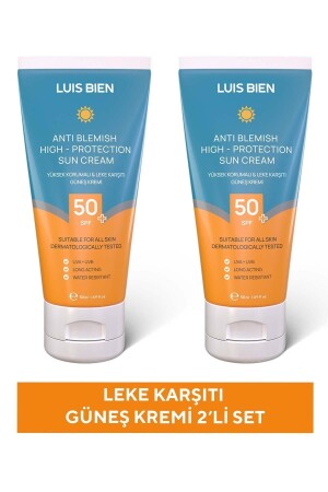 مادة منقذ الشمس من المواد المضادة للزلامة (MNZ-Anti-Bleach SPF 50+ High Protection Moisturizing Sun Cream) 2 قطع 50 مل - Luis Bien